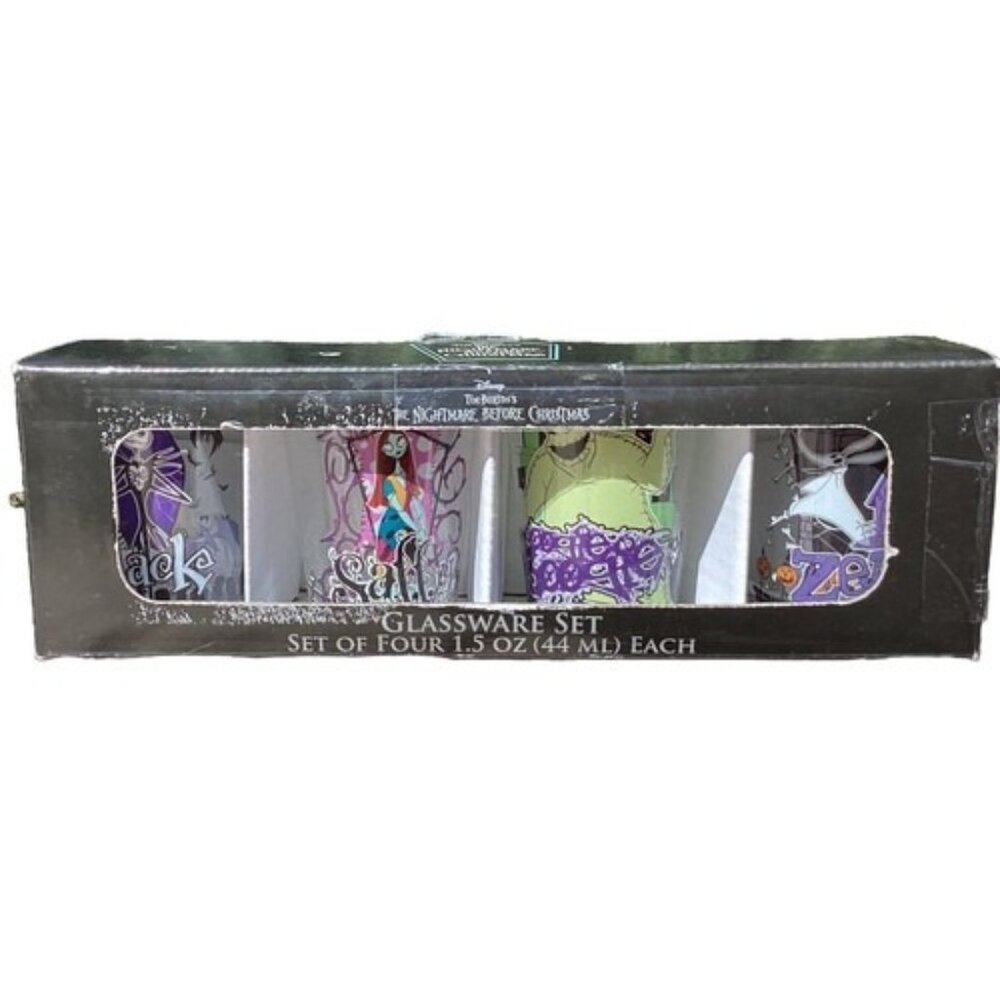 Nightmare Before Christmas Shot Glasses Jack Sally Zero Oogie Disney Set of 4